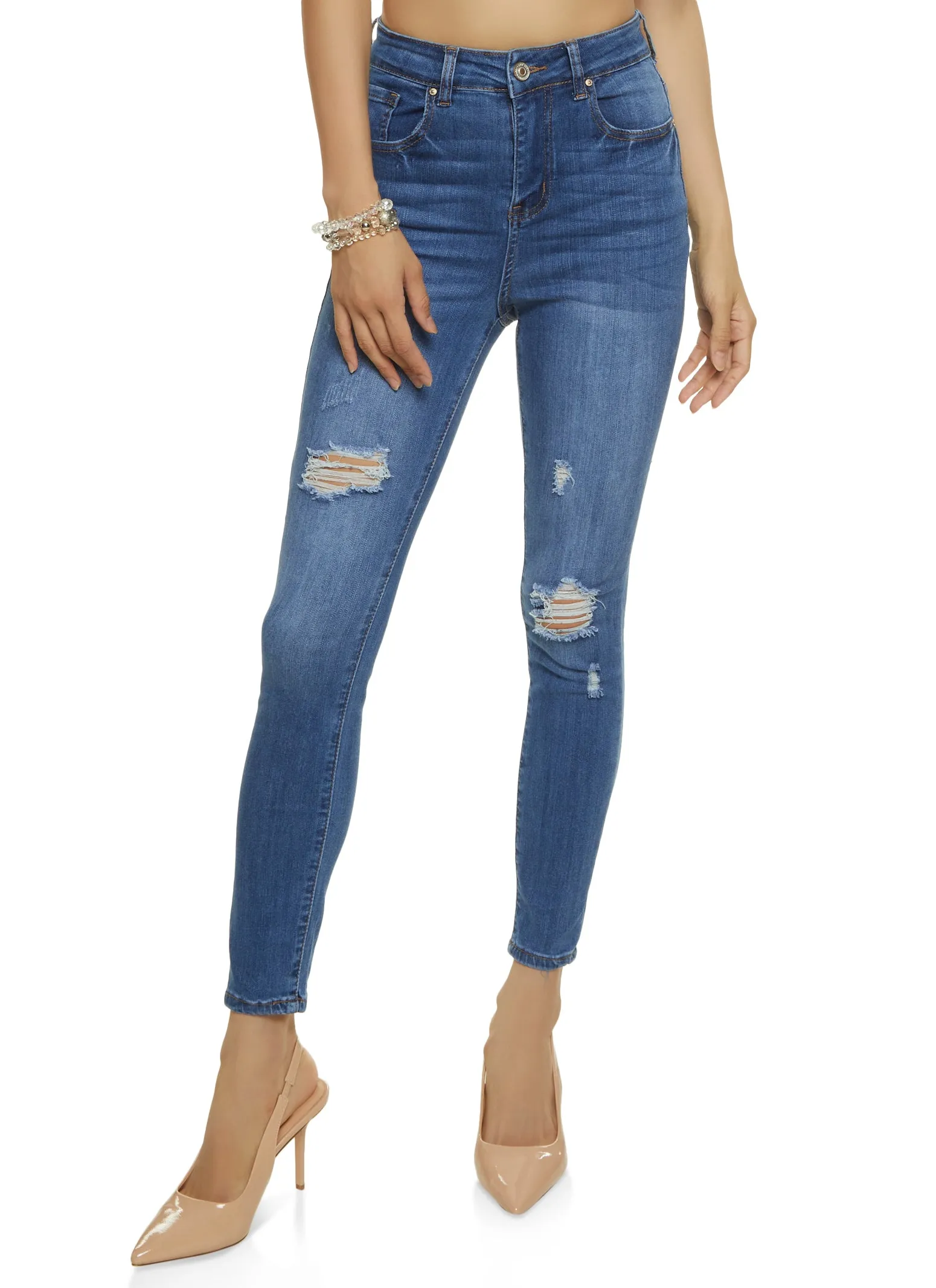 WAX Stretch Distressed High Rise Jeans Affordable Fashion Lover Everyday Confidence