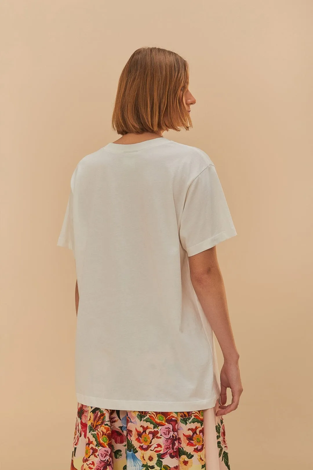 NonRestrictive Design Kind Soul Off-White Dress In Happiness Relaxed T-Shirt