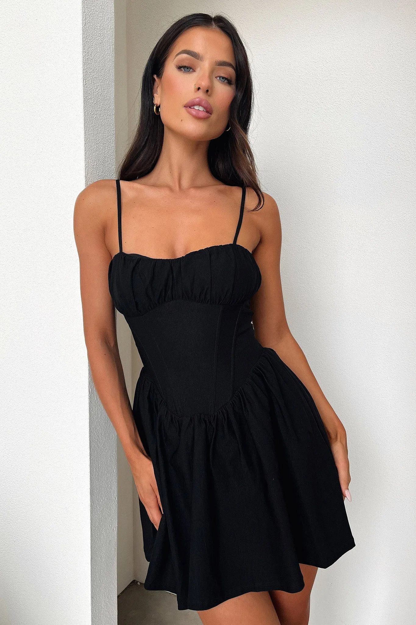Zanaya Dress - Black Fun Shine Quick Dry Textile