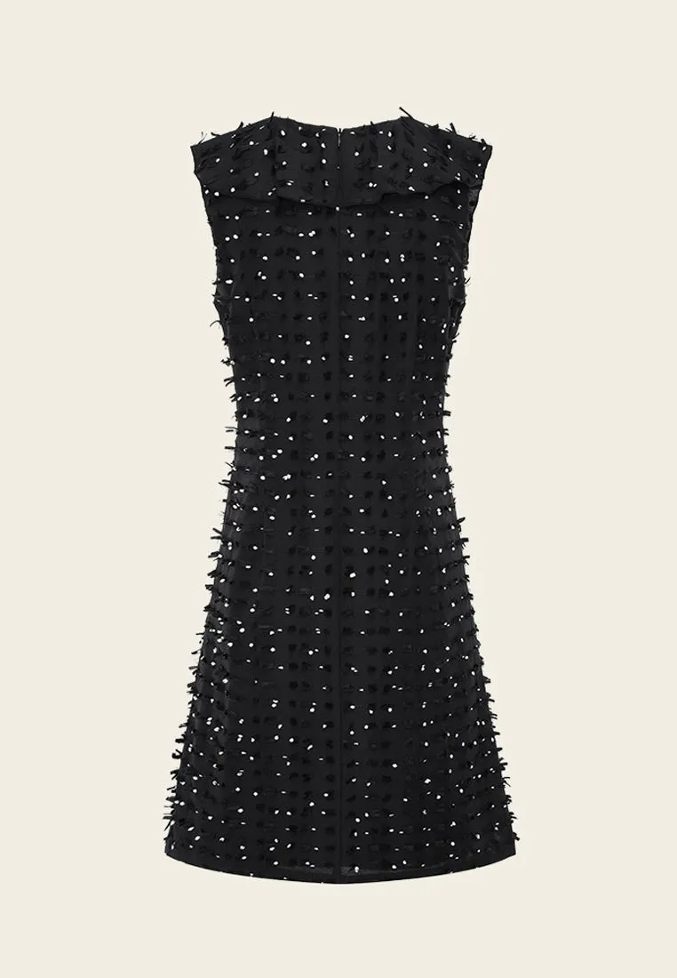 Patchwork Jacquard Sleeveless Mini Dress Training Fit
