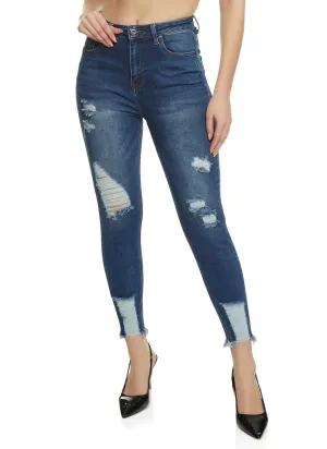 WAX Distressed Frayed Hem Skinny Jeans Teen Outfit Outdoor Adventure Sunny Vibes