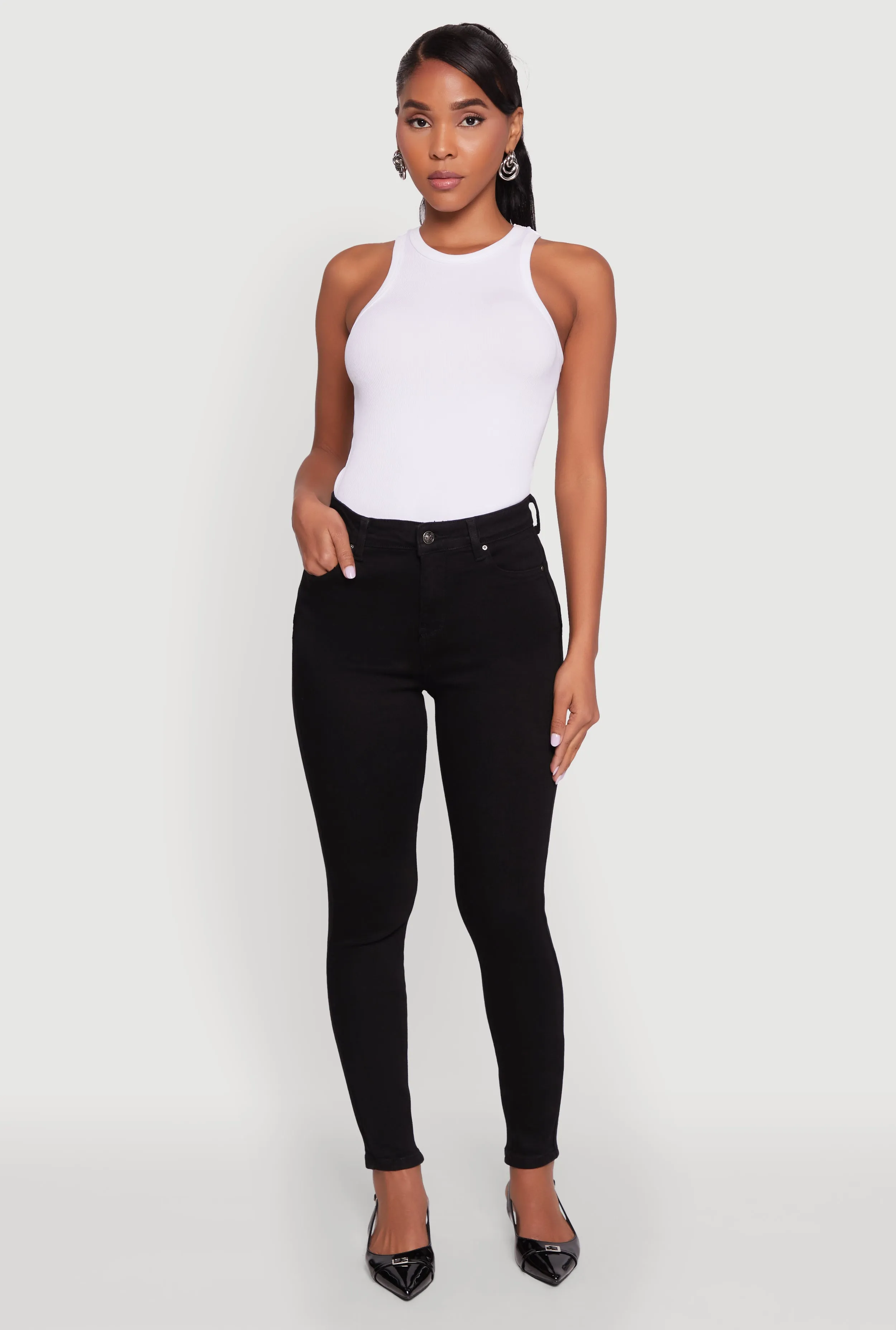 WAX Push Up High Rise Skinny Jeans Multi Pocket Utility Relax Fit