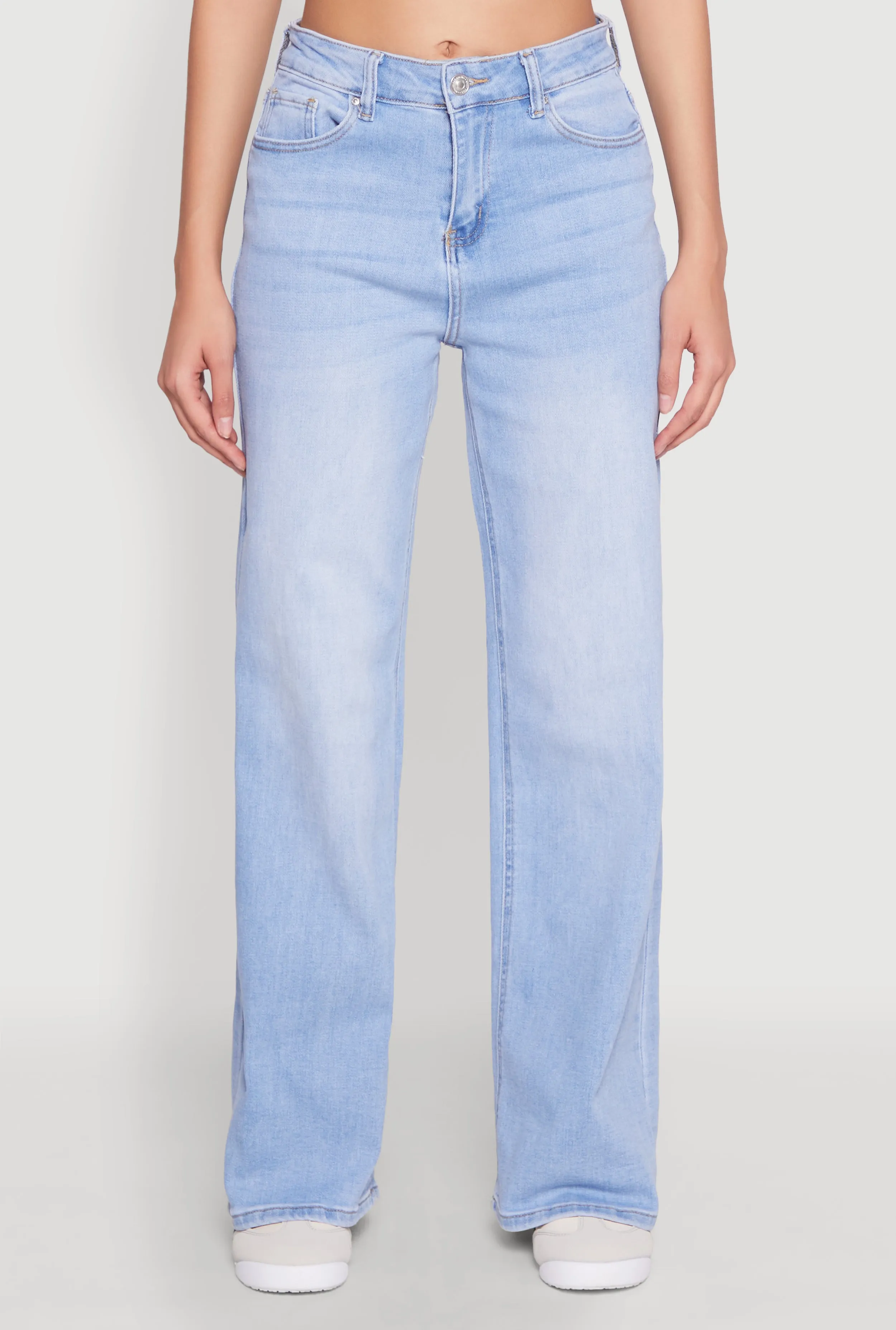 Versatile Everyday Wear WAX Whiskered Wide Leg Jeans