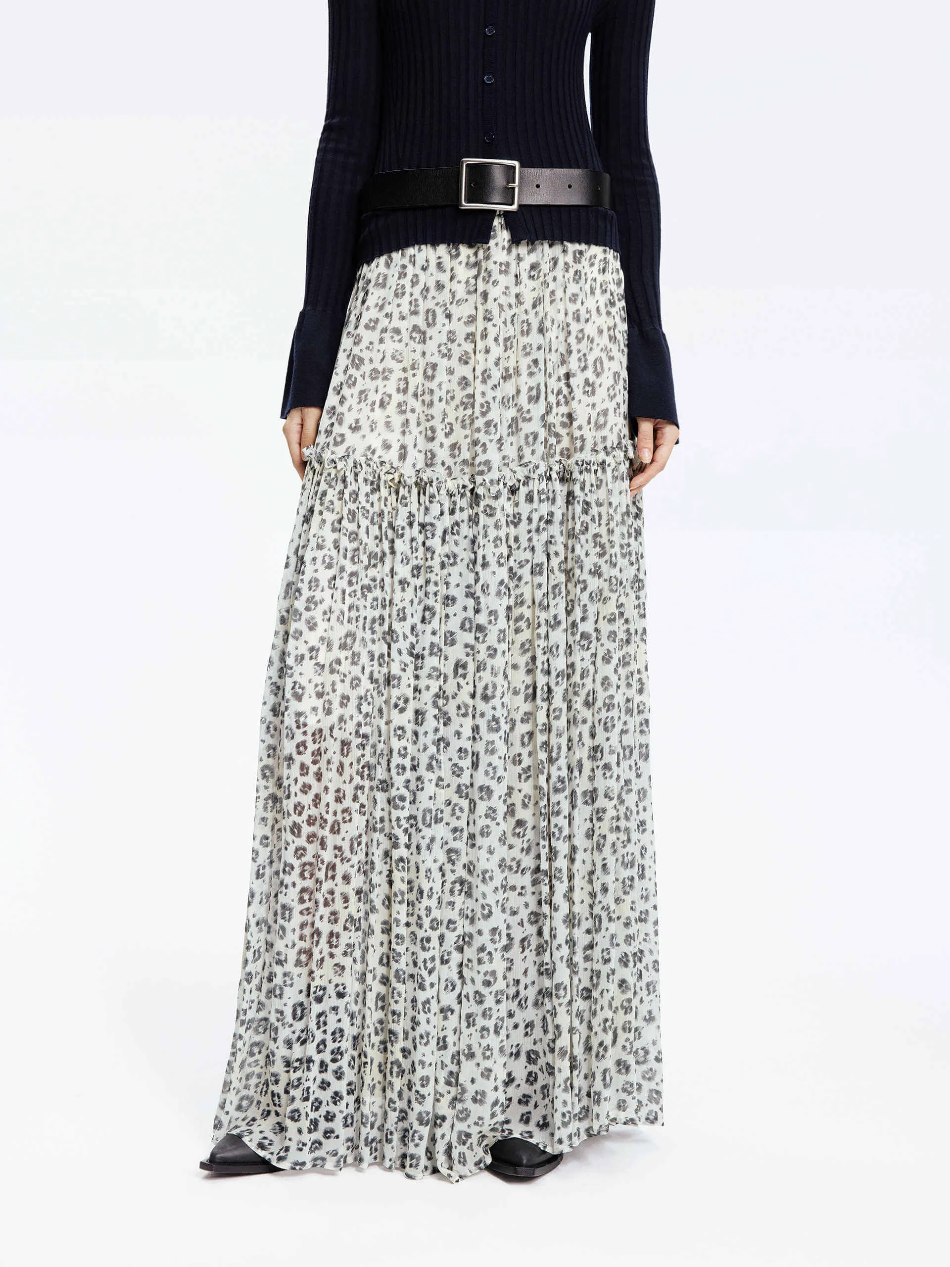 Leopard Print Maxi Skirt Artisan Print