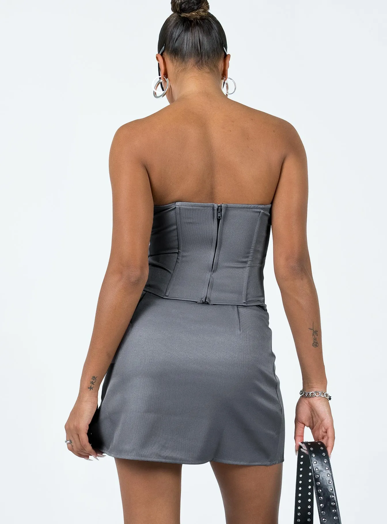 Refined Edge Ewan Mini Skirt Grey