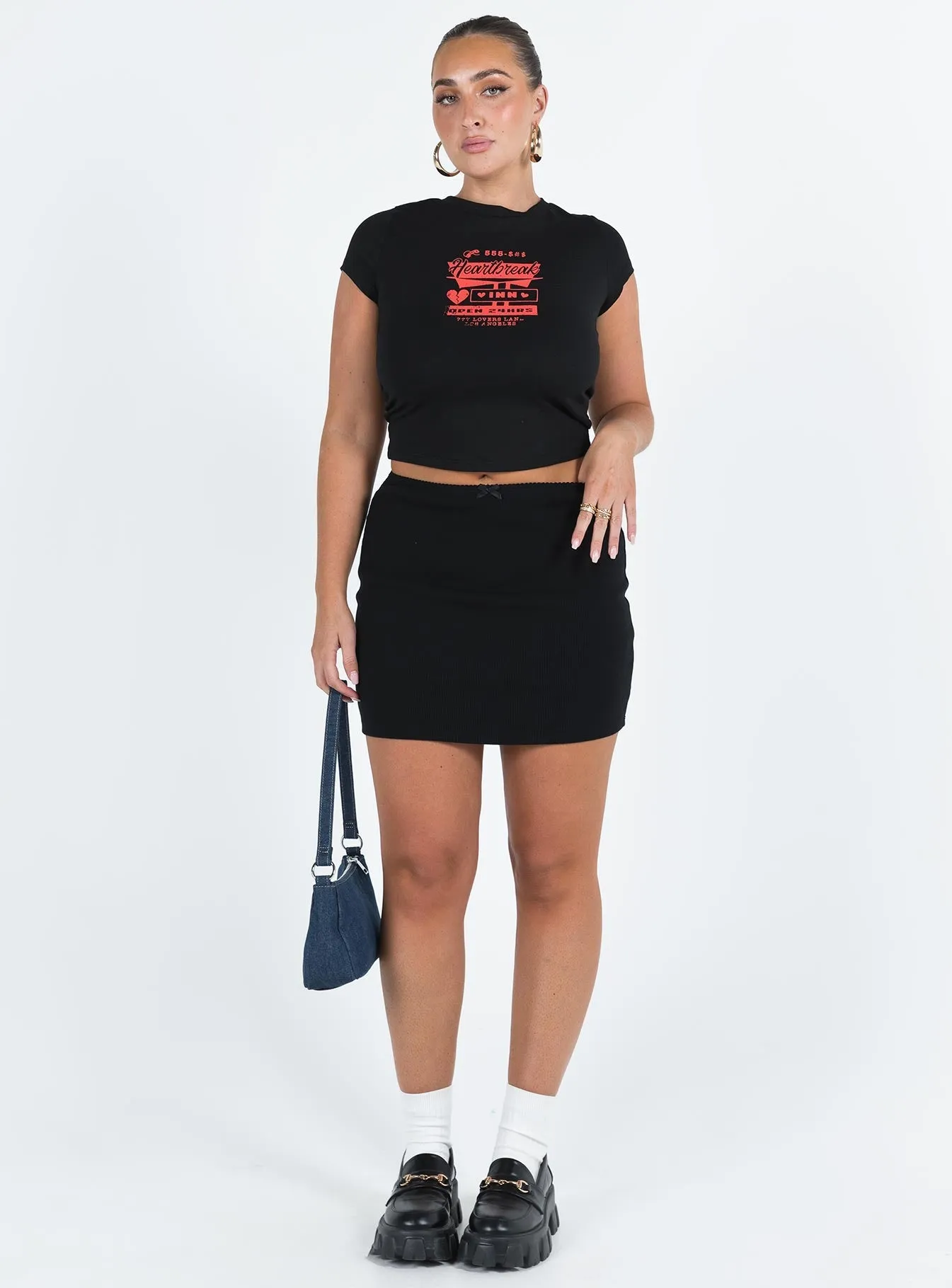 Eco Friendly Kael Mid Rise Mini Skirt Black