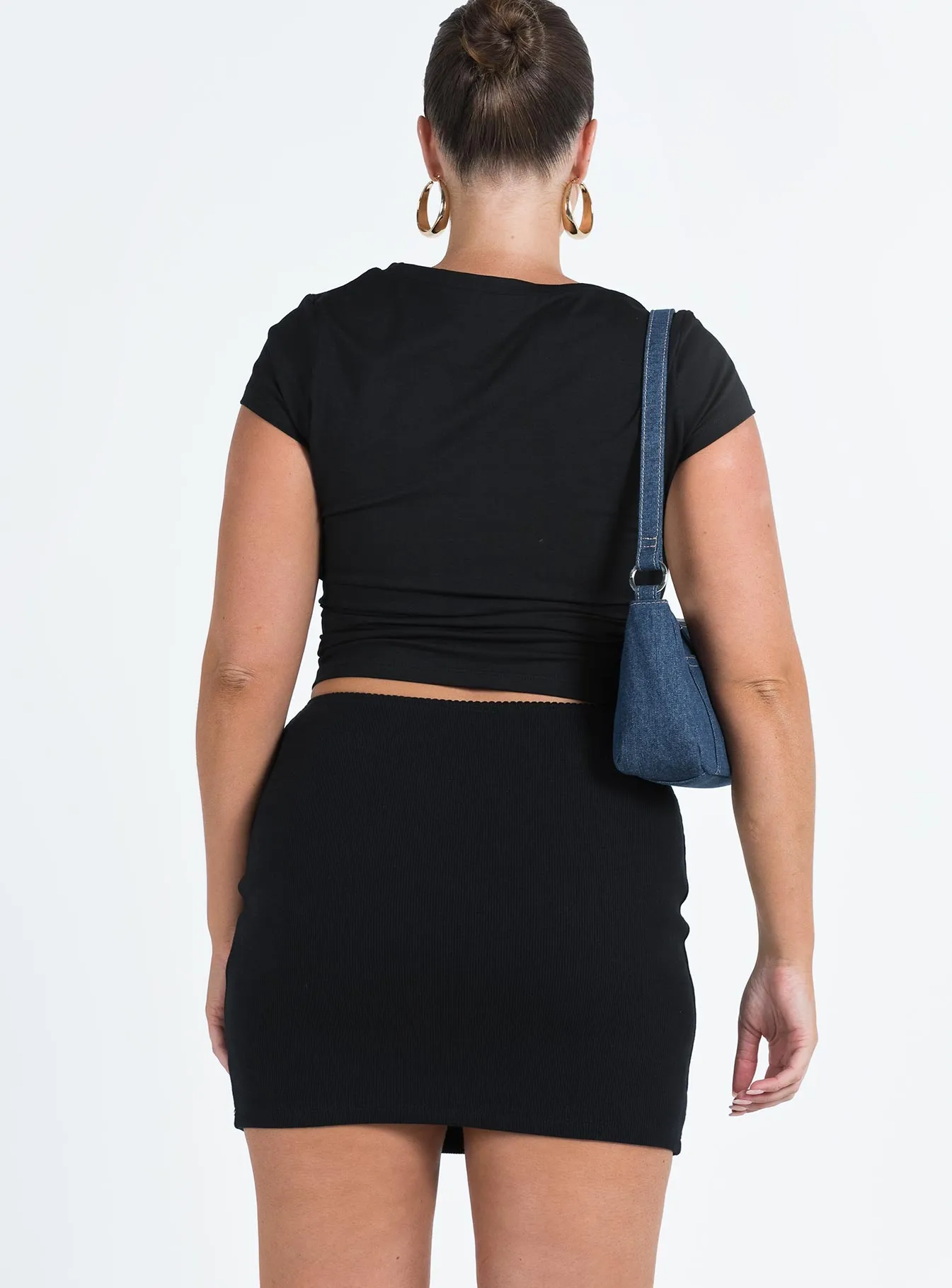 Comfort Waistline Kael Mid Rise Mini Skirt Black