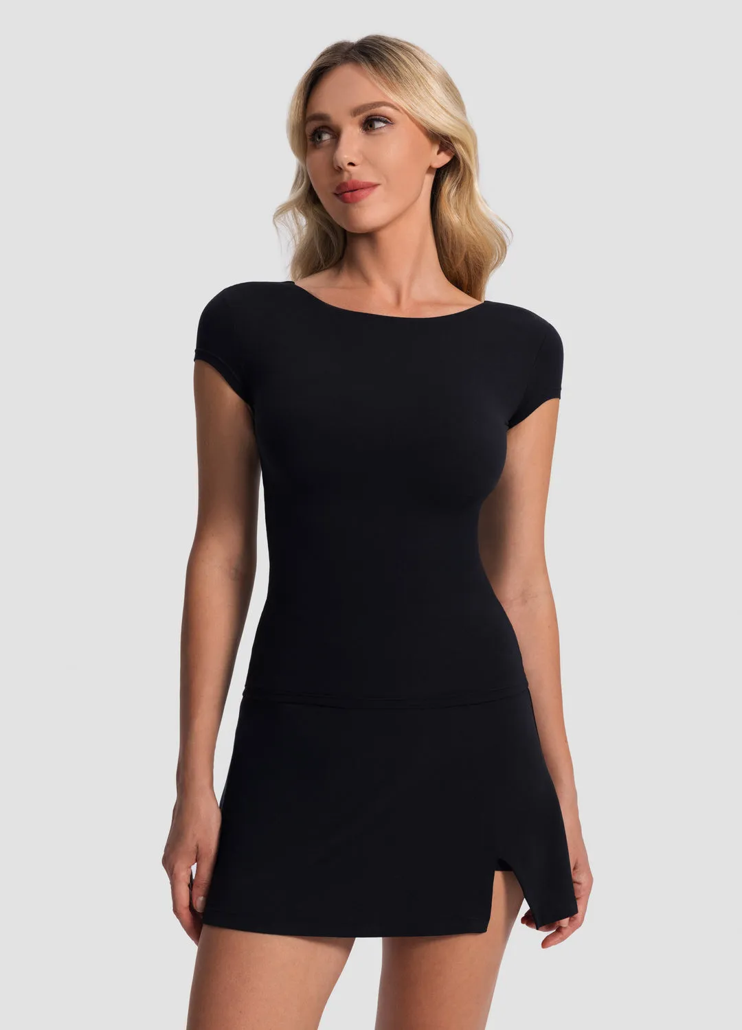 Effortless Wear Open-Back T-Shirt