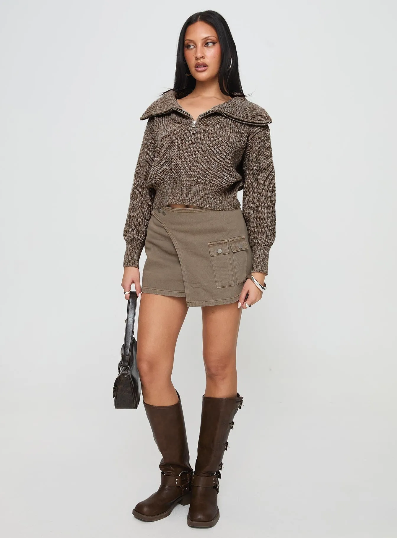 Zenara Micro Skirt Light Olive Light Touch