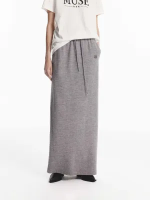 Minimal Vibes Maxi Length Wool Skirt