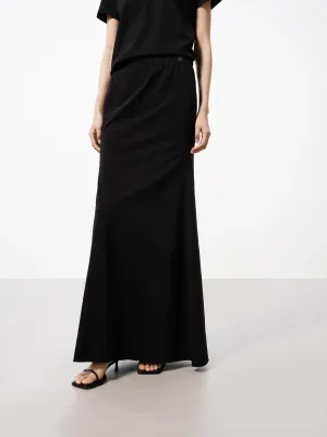 Graceful Look Minimalist Chic Distressed Jersey Maxi Skirt