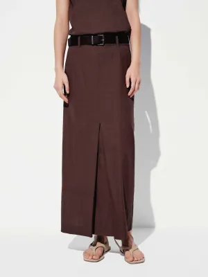 Elasticized Cuff Straight Slit Midi Skirt