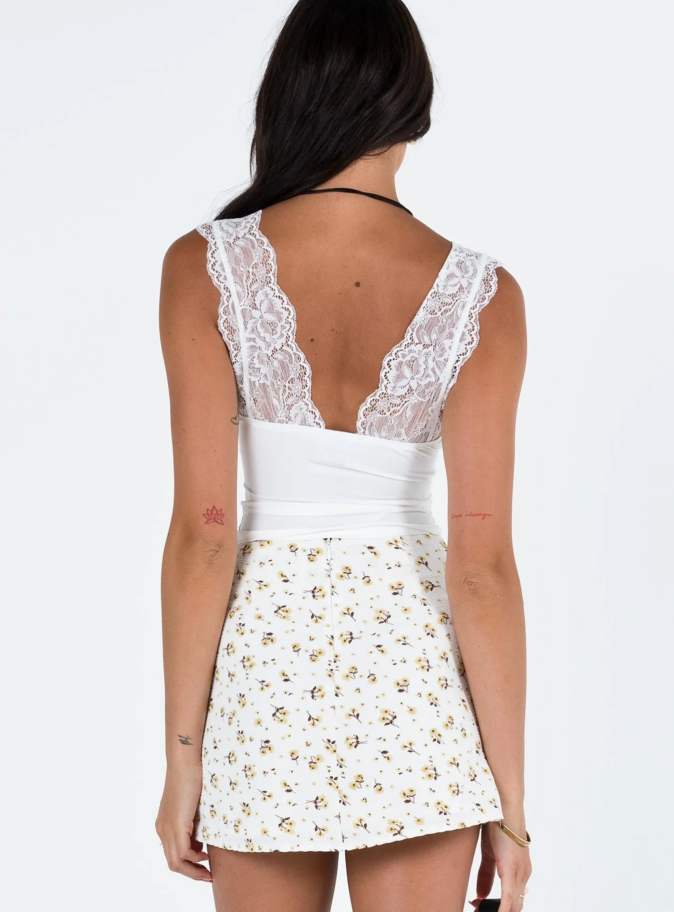 Sustainable Basic Layers Selby Mini Skirt White/Yellow Tall