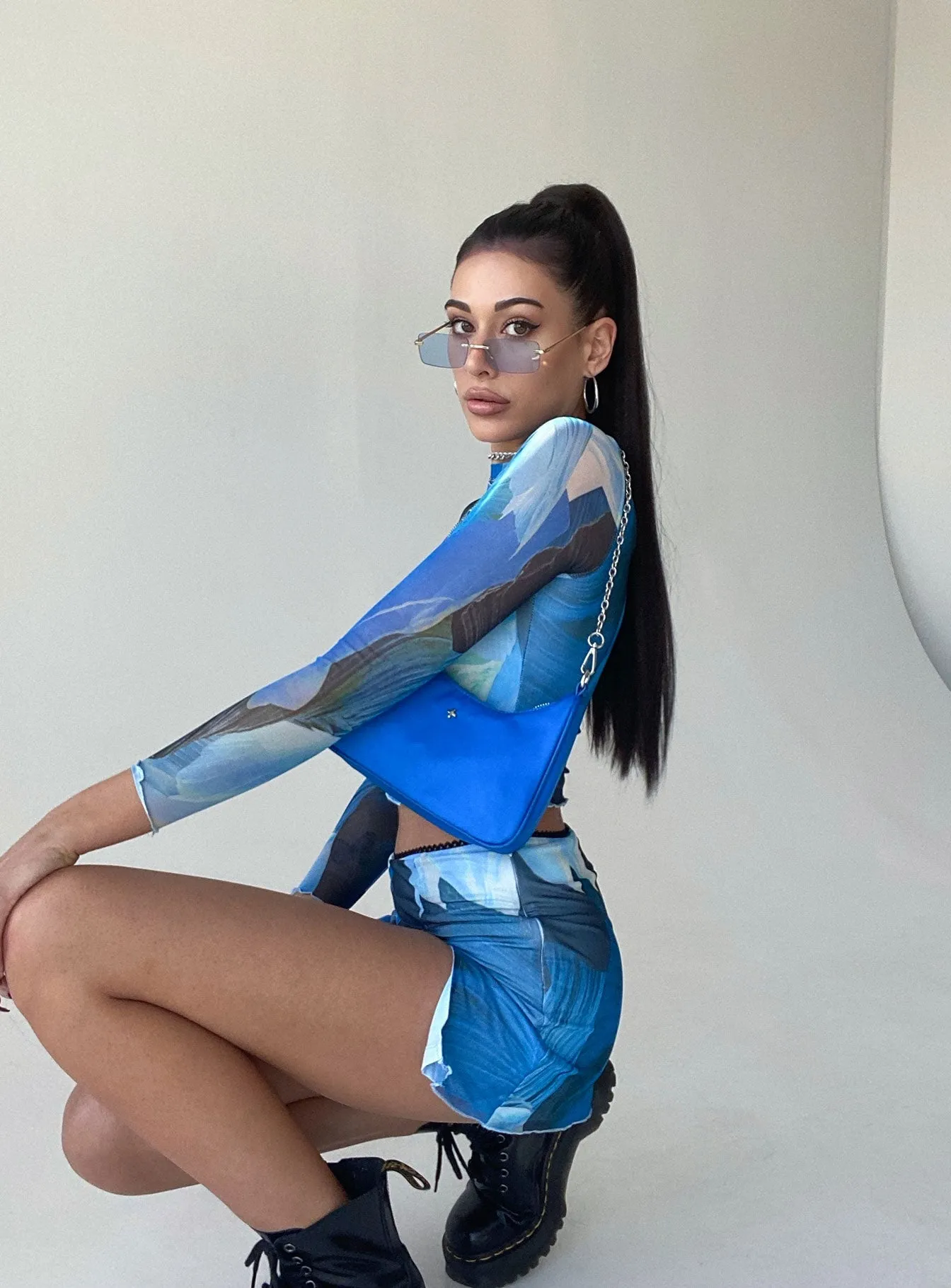Fresh Vibe Felicity Mini Skirt Blue
