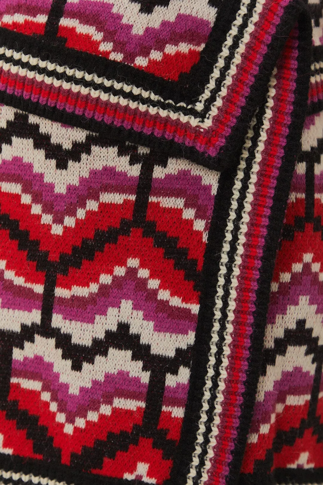 Multicolor Ombre Hearts Knit Skirt Wrap Front Shirred Back