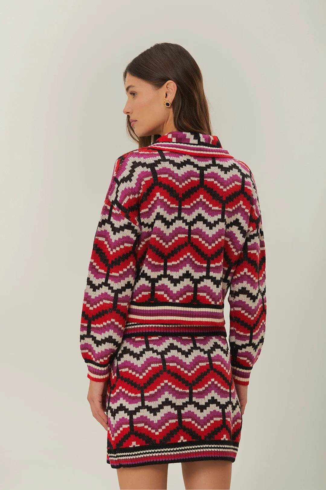 Multicolor Ombre Hearts Knit Skirt Sleek Motion