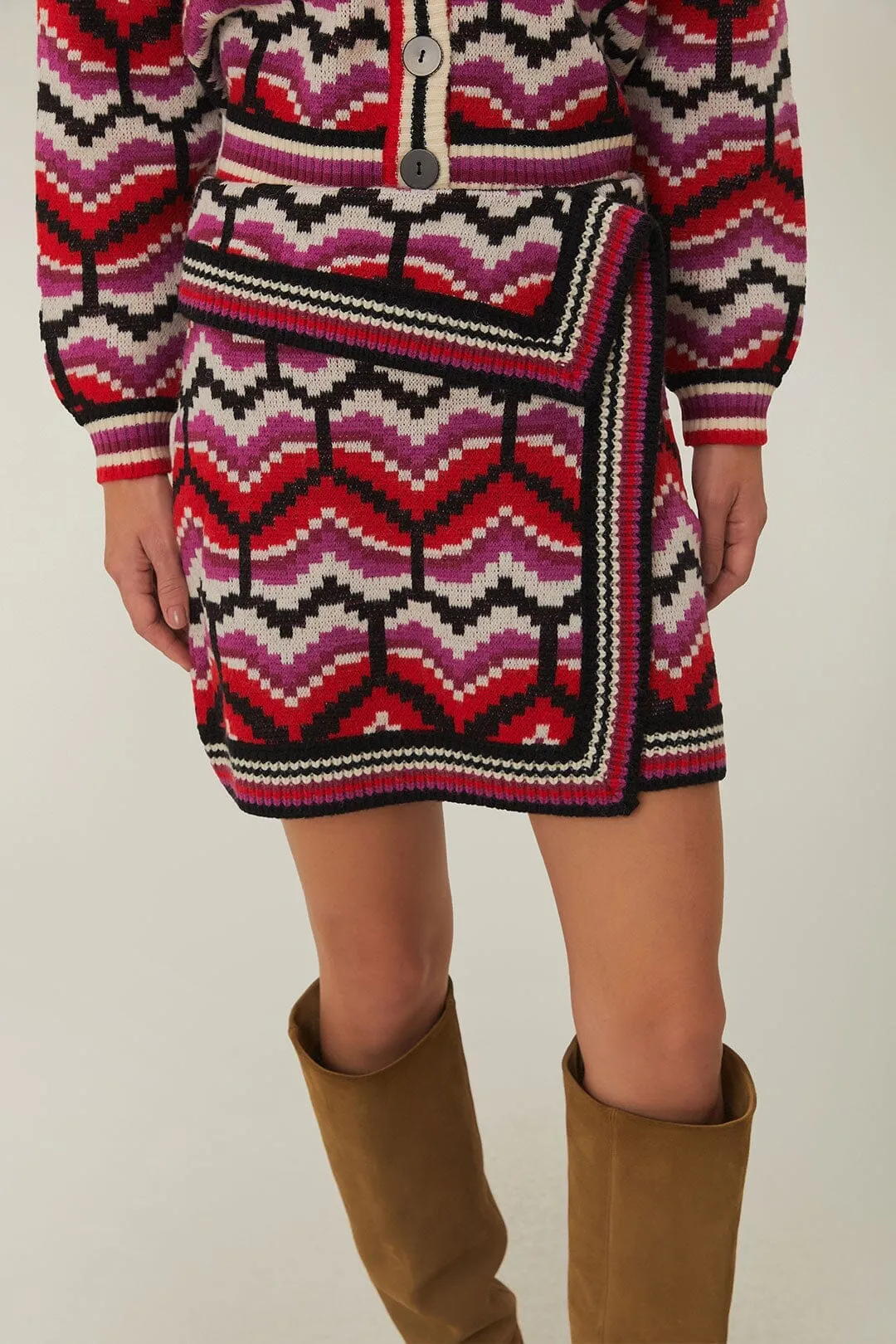 Multicolor Ombre Hearts Knit Skirt Sustainable Innovation Fashion Pulse
