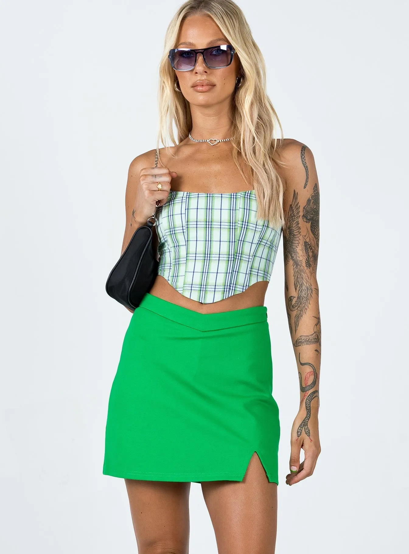 Smart Fit Sheer Overlay Ravyn Skort Green