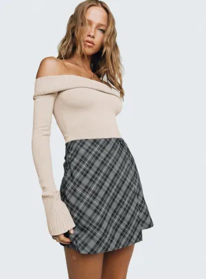 Davenport Mini Skirt Navy Mix Texture Statement Fashion