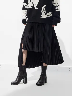 Creative Layering Asymmetric Pleated Skirt