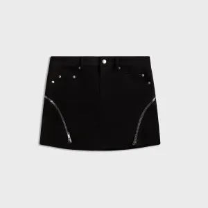 Embroidered Detail Light Flow Rick Owens Bolan Mini Skirt - Black