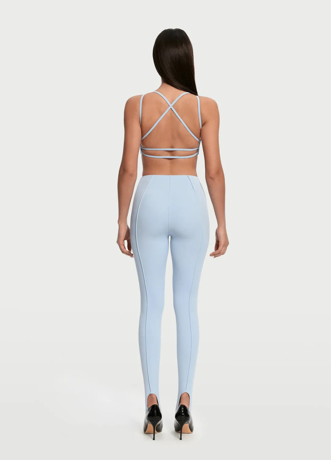 Double Layered Fabric High-Rise Stirrup Leggings