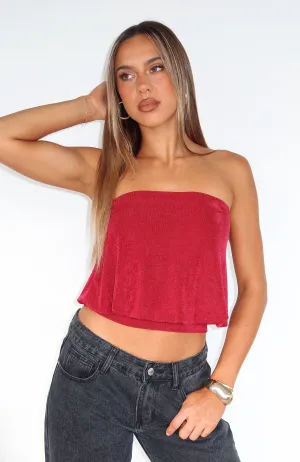 Meant To Amaze Strapless Top Berry FlexFoamInserts Lightweight Fabric