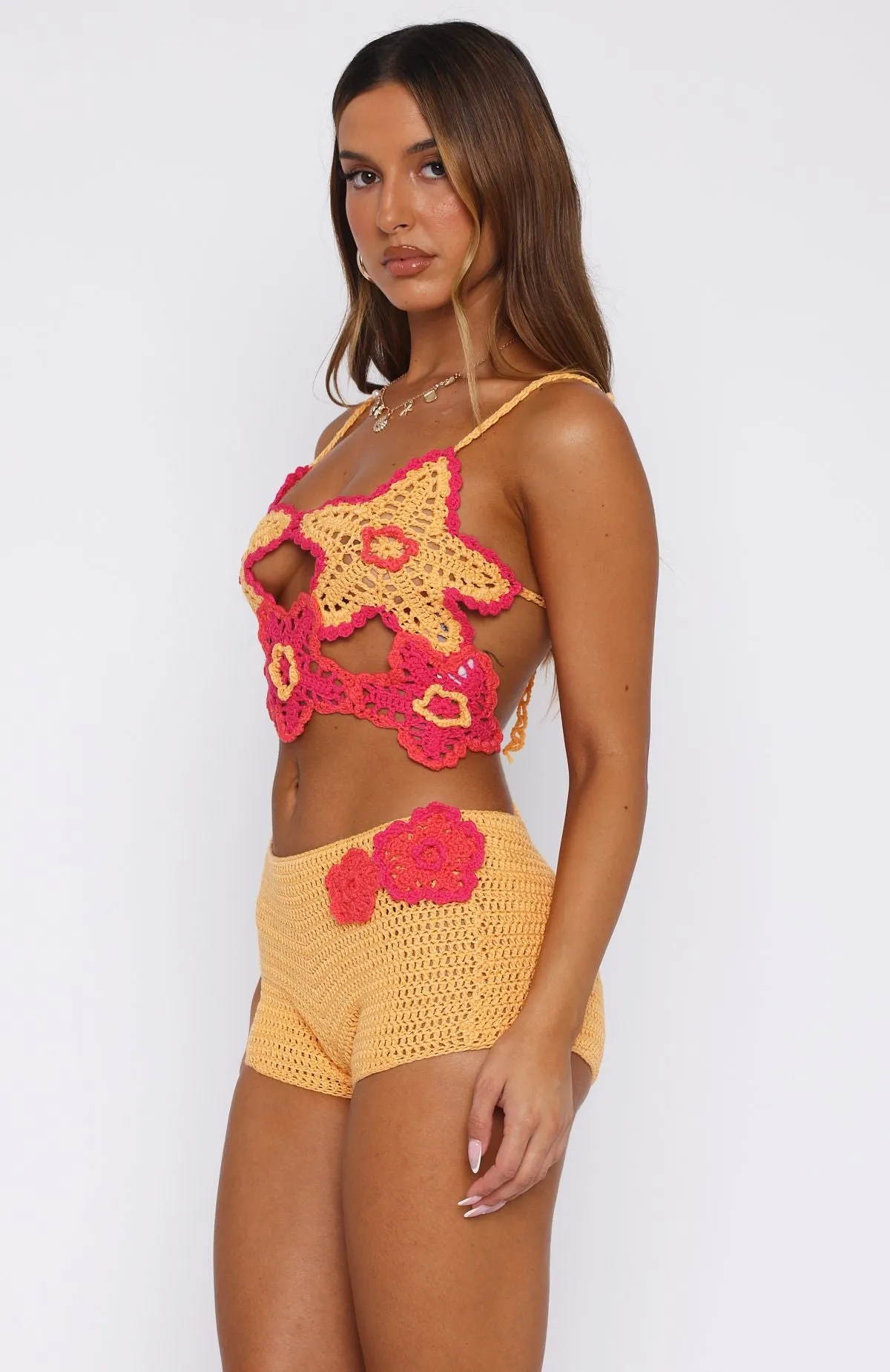 hoodie Youth fashion So Fresh Crochet Shorts Pastel Orange/Pink