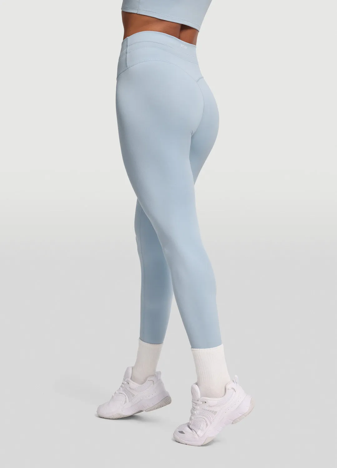 Sleek Drawstring Leggings Rib Knit Mountain Hike