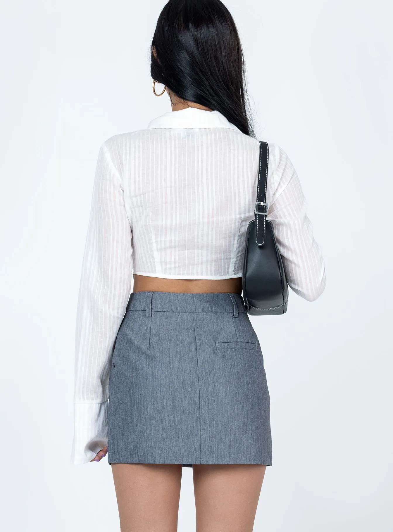 Konrad Mini Skirt Grey Outfit Lookbook Outfit Flow