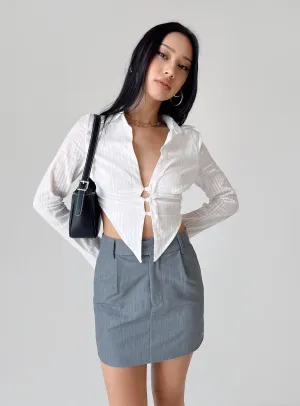 Konrad Mini Skirt Grey Denim style Business Meeting