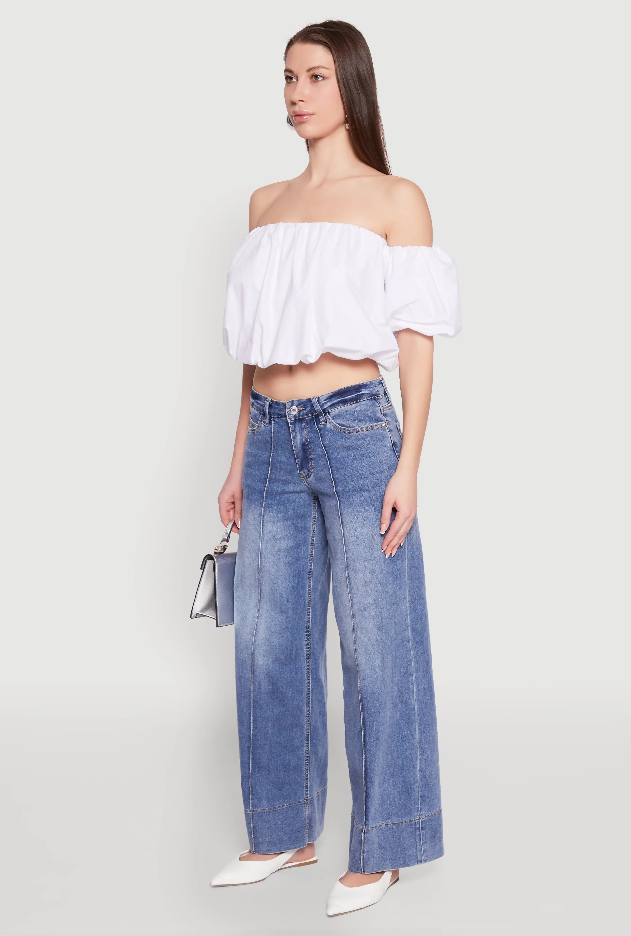 Moisture Wicking Lining Bold Look Professional Wear Madden Girl Pintuck Wide Leg Jeans