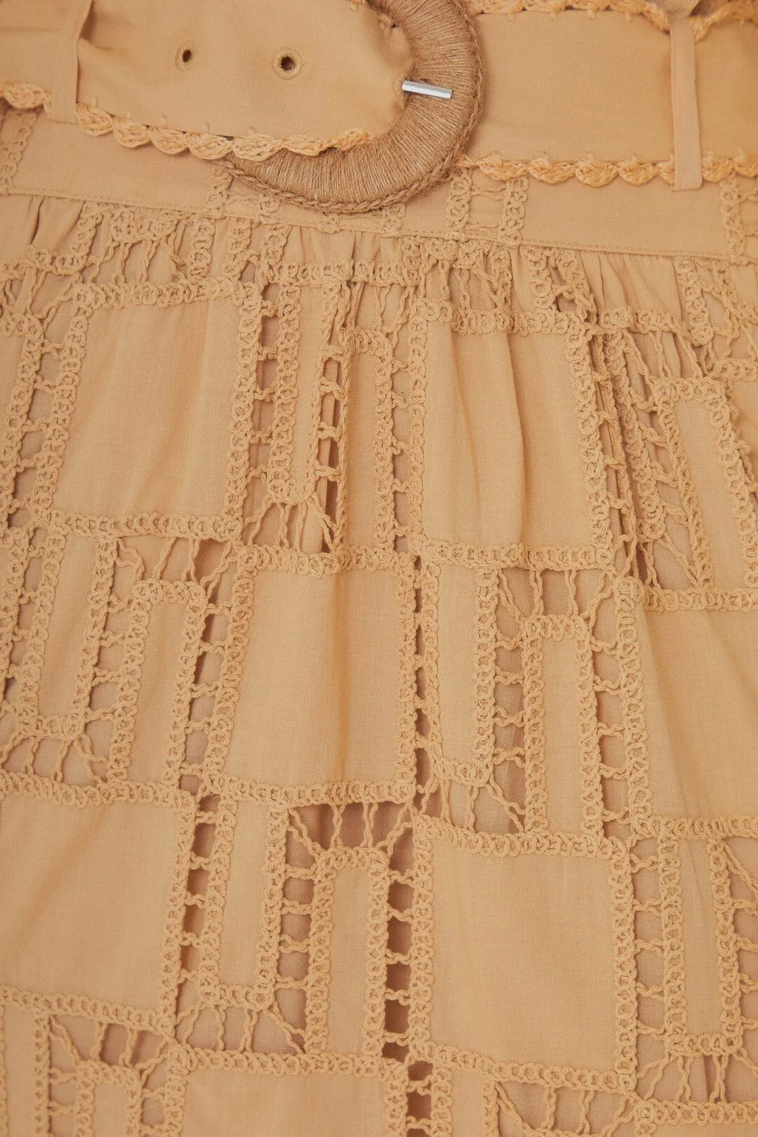 Sand Crochet Midi Skirt Velvet Finish mix and match