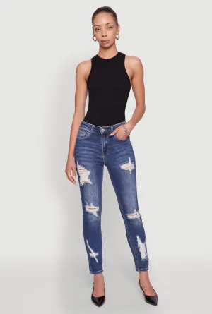 WAX Ripped Rolled Cuff Skinny Jeans Brunch Outfit Classic Wear Luxury Advanced Stretch Recovery