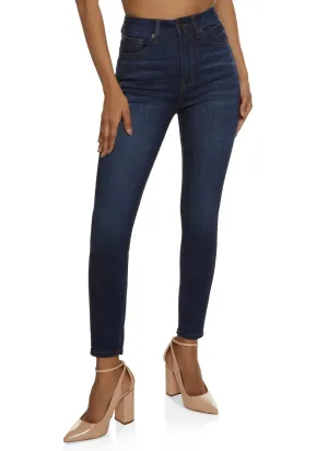 Simple Fashion Earthy Rainy Day City Walk WAX Whiskered High Waist Skinny Jeans