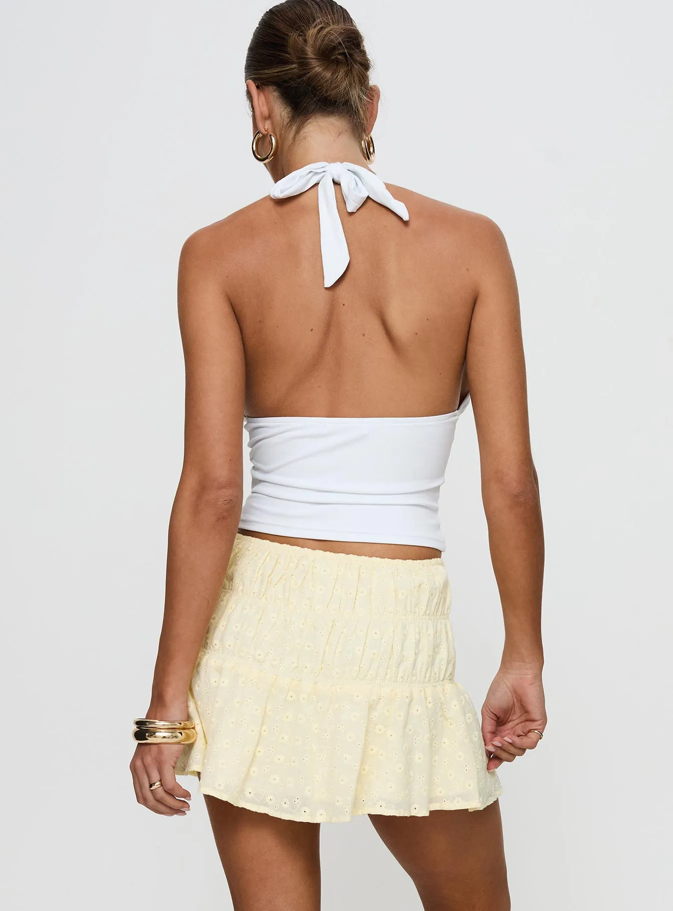 Esmee Shirred Mini Skirt Yellow Non Restrictive