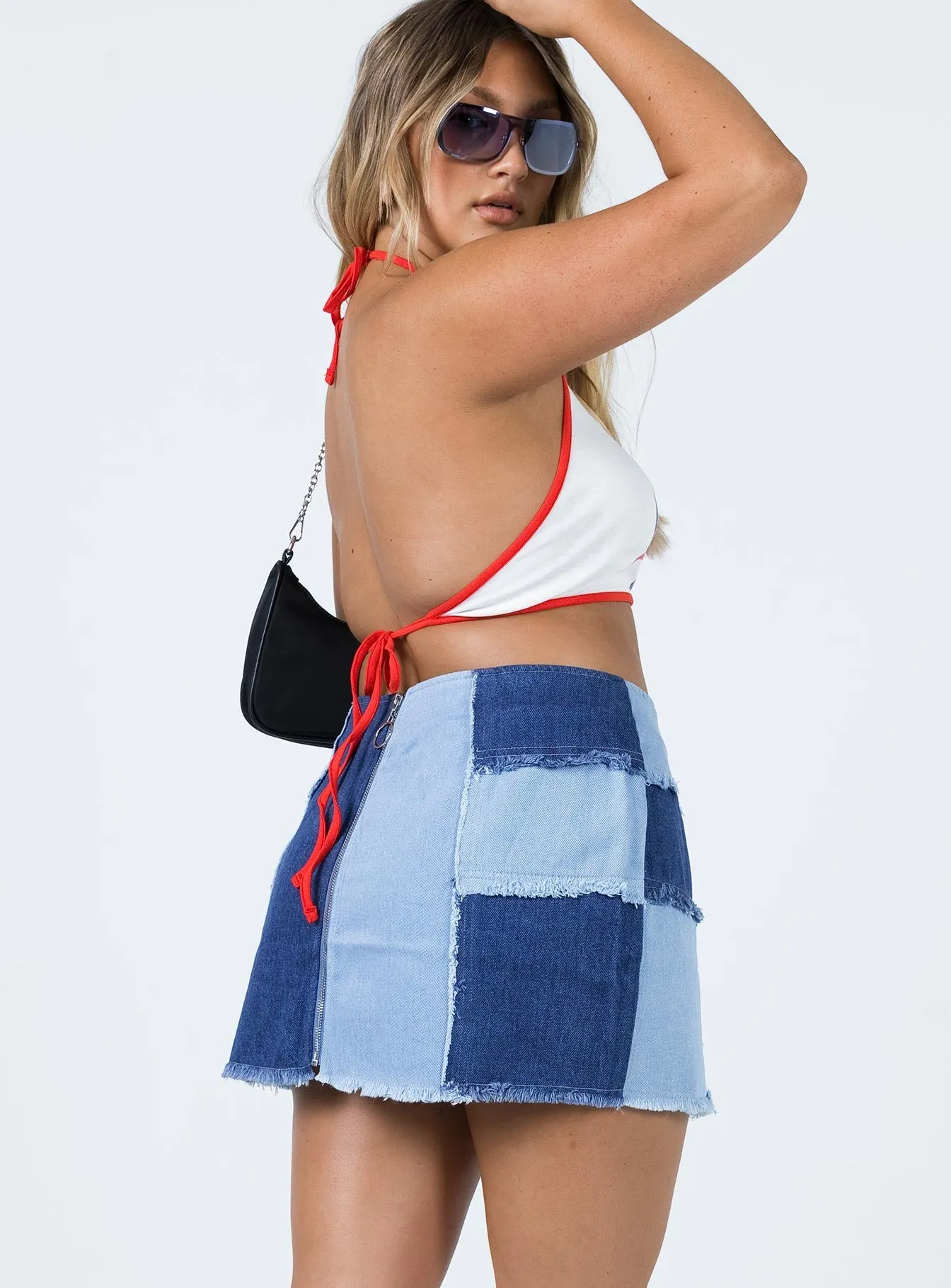 Clean Style Sirena Patchwork Denim Mini Skirt