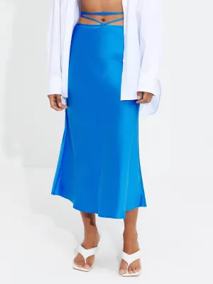 Lightwear Look Tie Waist Midi Skirt