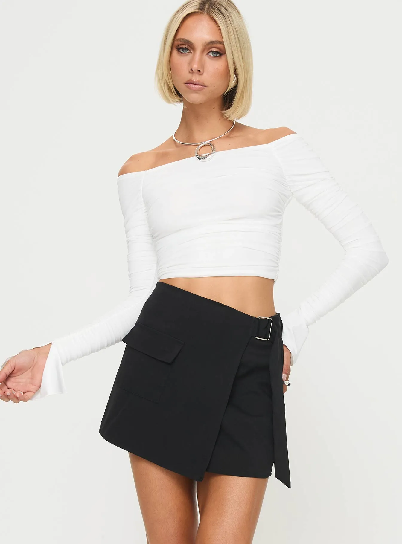 Lawyer Up Mini Skirt Black Smooth Edging Flexible Comfort