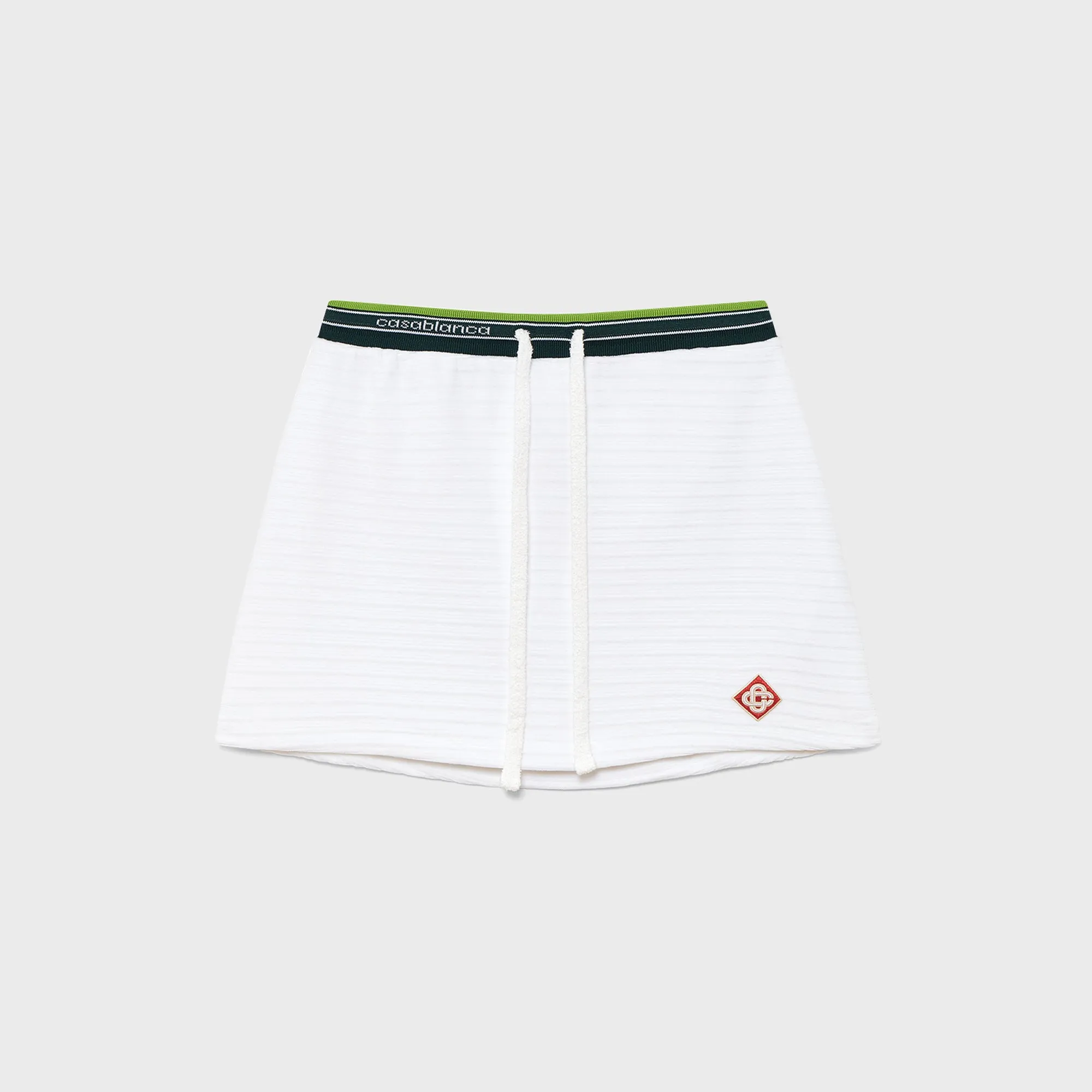 Draped Silhouette Casablanca Hippie Tennis Skirt - White