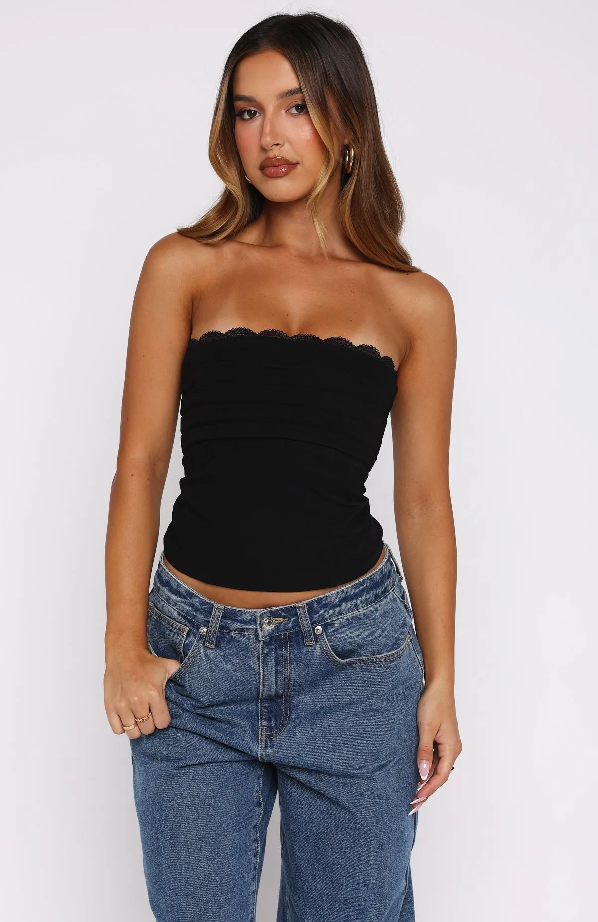 Never Look Back Strapless Bustier Black EcoCertified Material