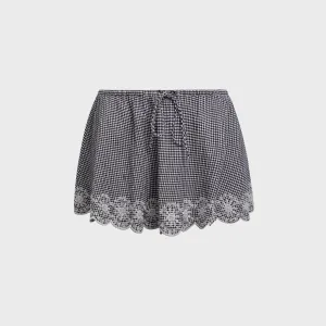 GUIZIO Maelle Gingham Mini Skirt - Black Everyday Essential