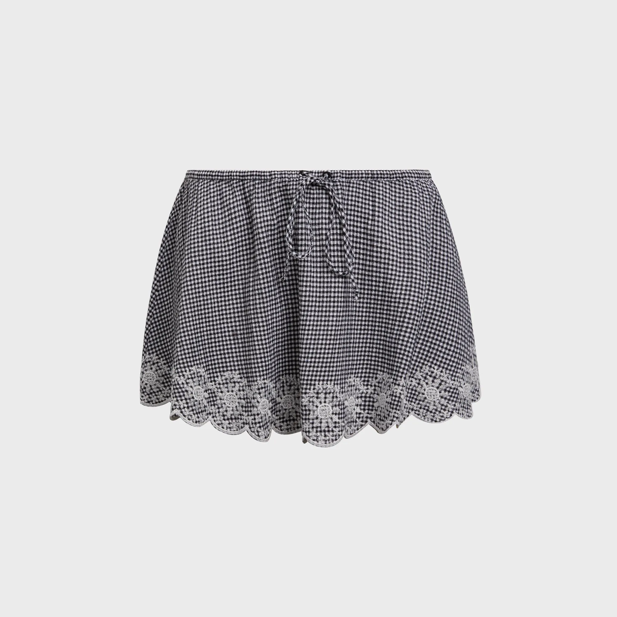 Modern Cut Modern Details GUIZIO Maelle Gingham Mini Skirt - Black