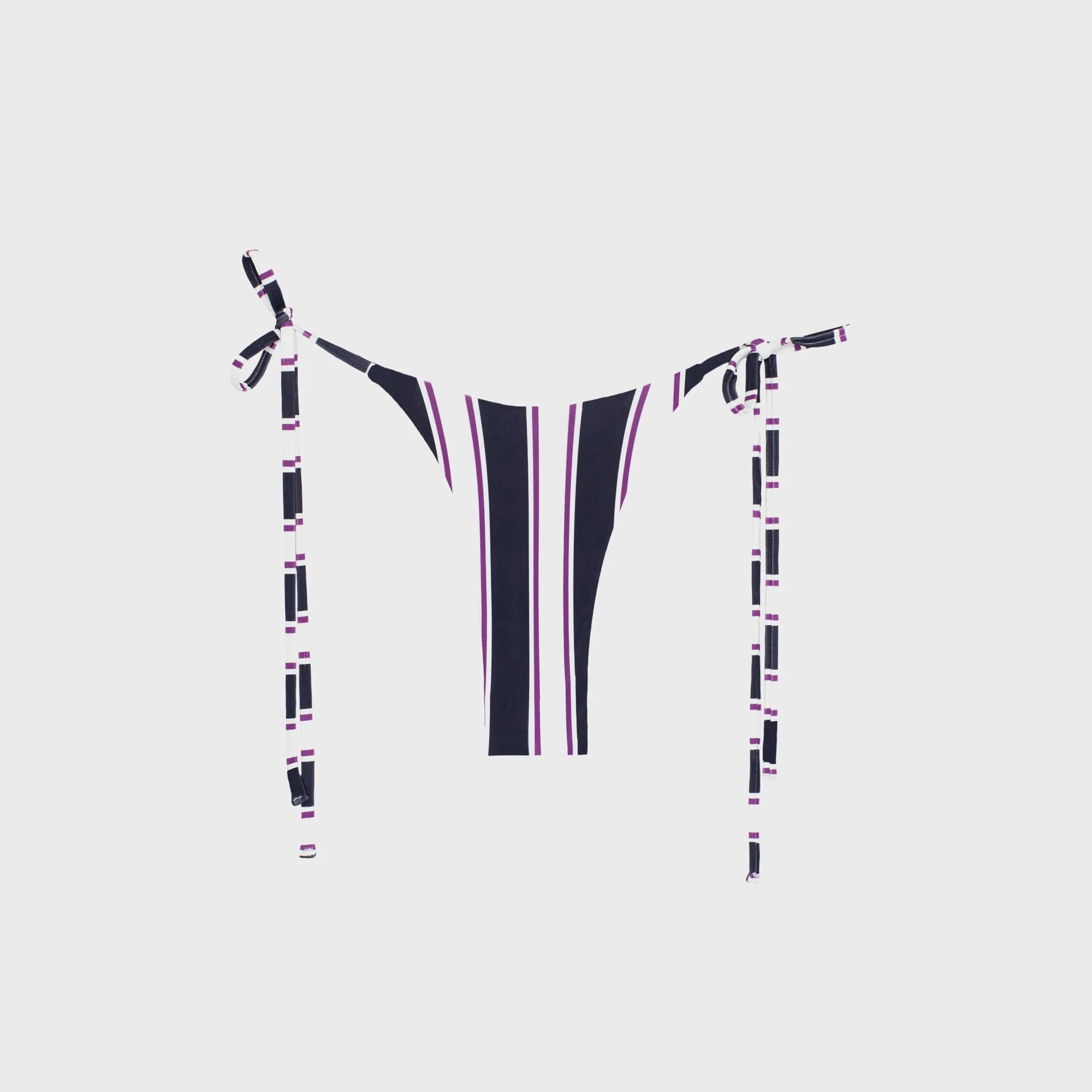 Mikoh Skye Classic High Leg Tie Side Bottom - Cabana Stripe Chlorine Resistant Material