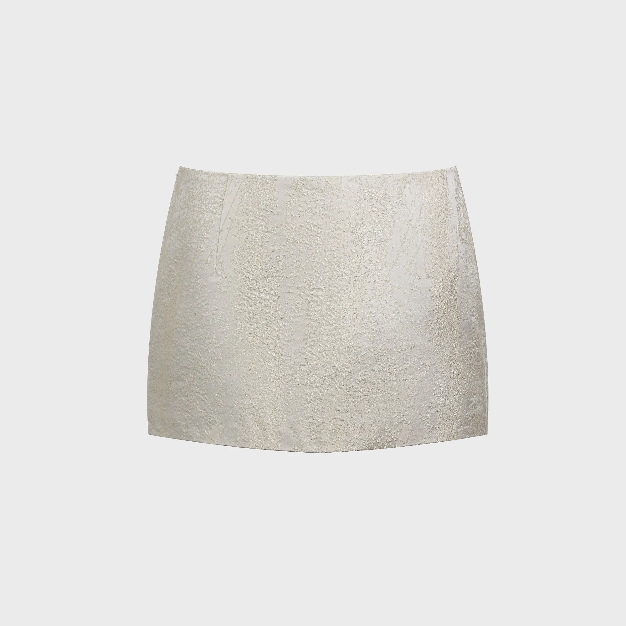 Frayed Finish Limited Release Kim Shui Angelina Brocade Mini Skirt - White