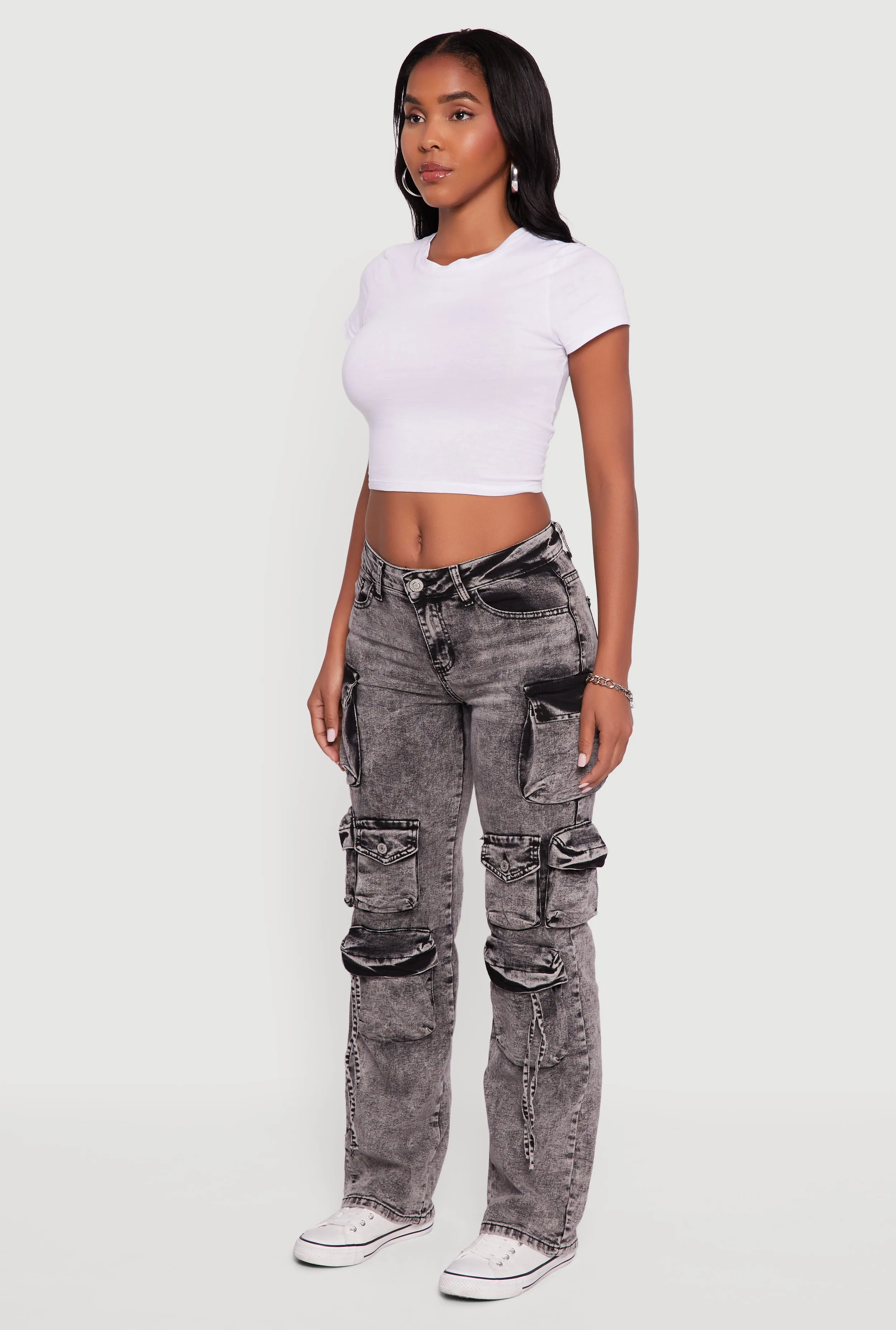 Artist Vibe Everyday VIP Acid Wash Slim Leg Utility Jeans