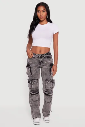 Anti Fade Technology Daywear Fit VIP Acid Wash Slim Leg Utility Jeans