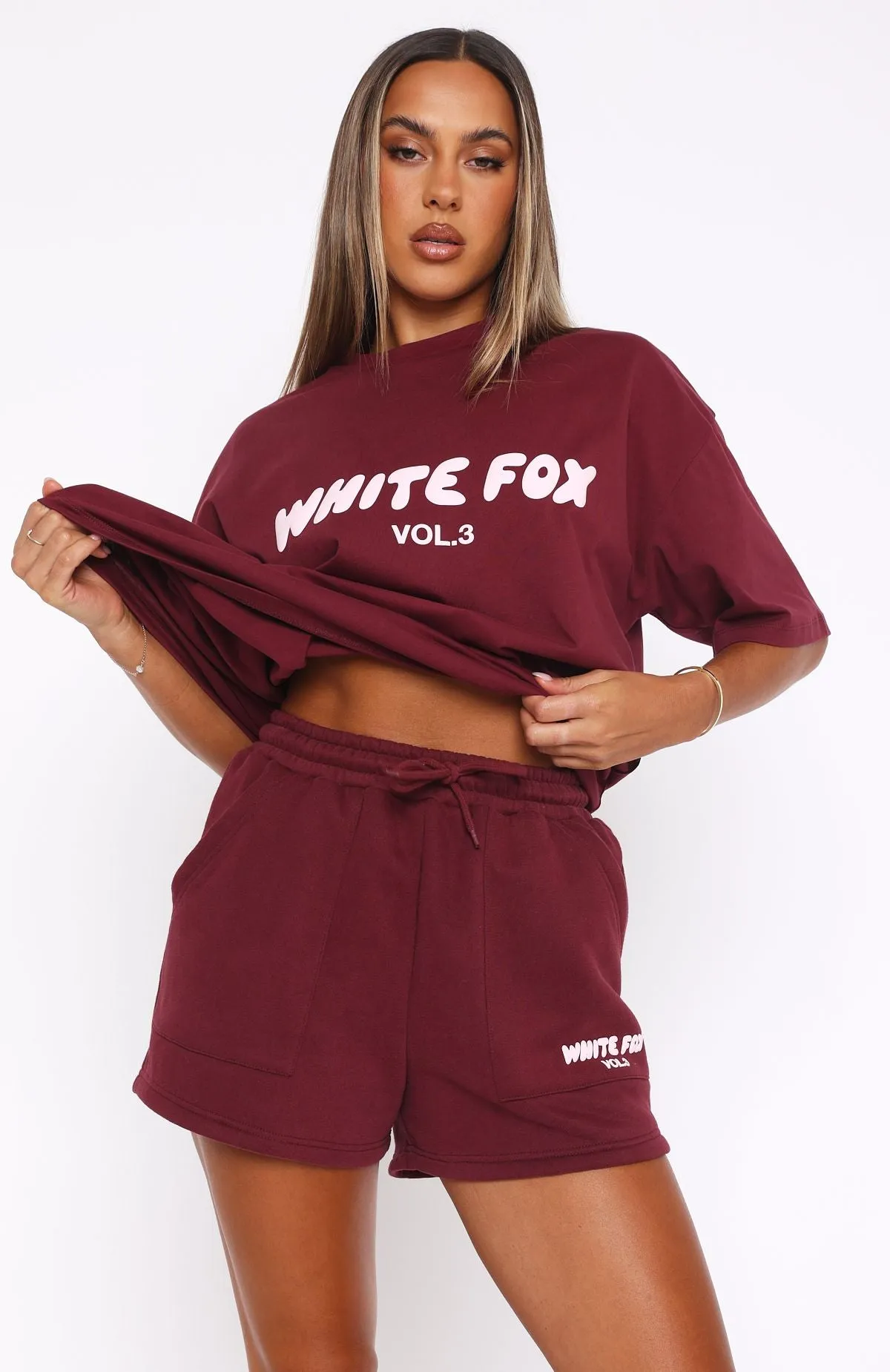 Port Pocket Design Offstage Lounge Shorts Red Velvet