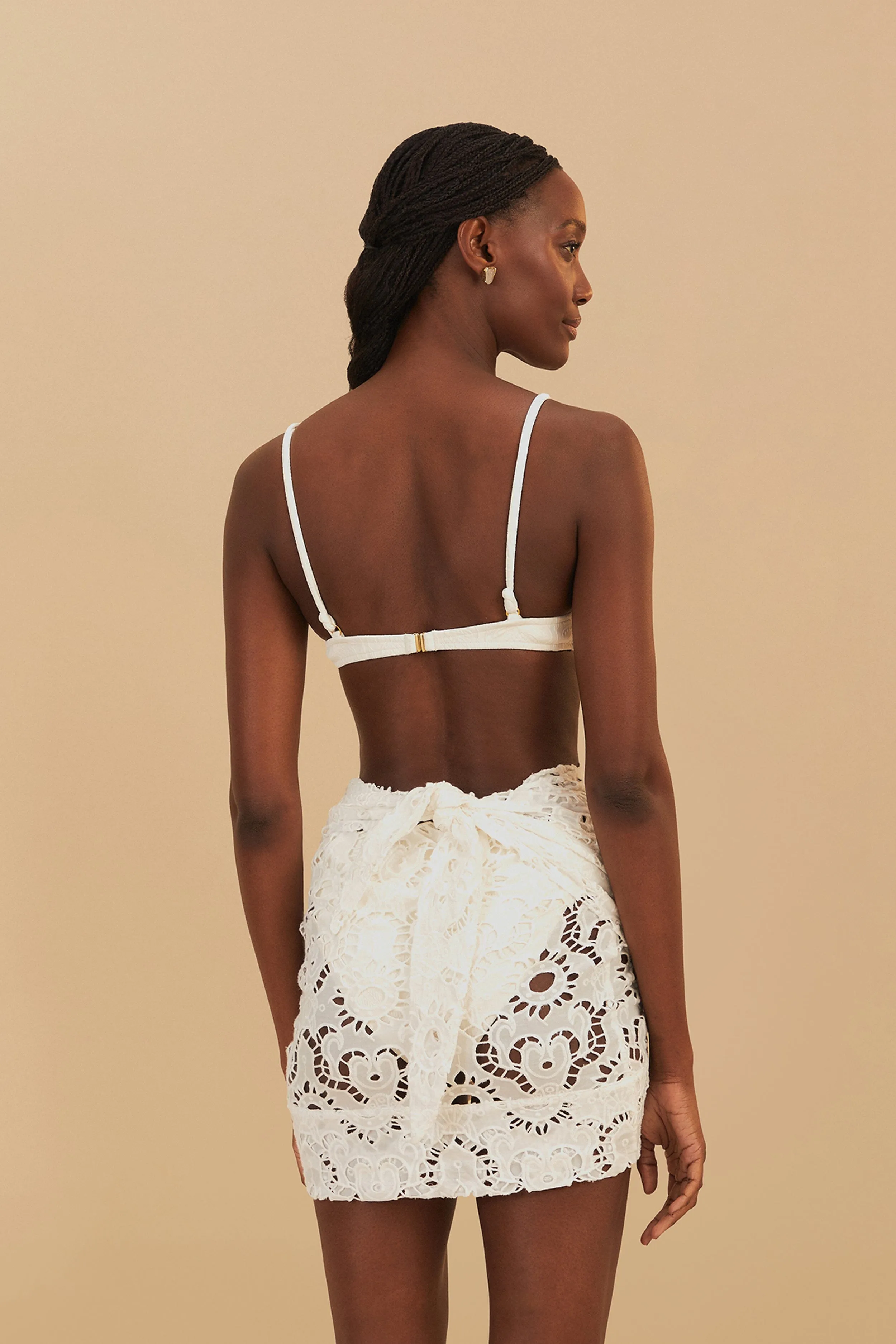 All Day Fit Mood Outfit White Sun Eyelet Wrap Mini Skirt