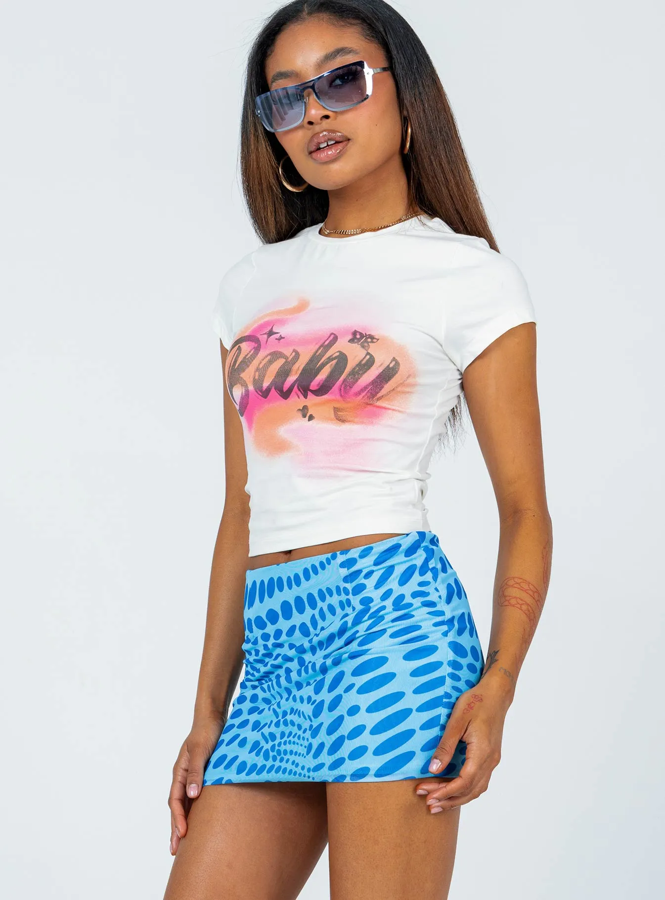 Red Carpet Look Forbidden Mini Skirt Blue